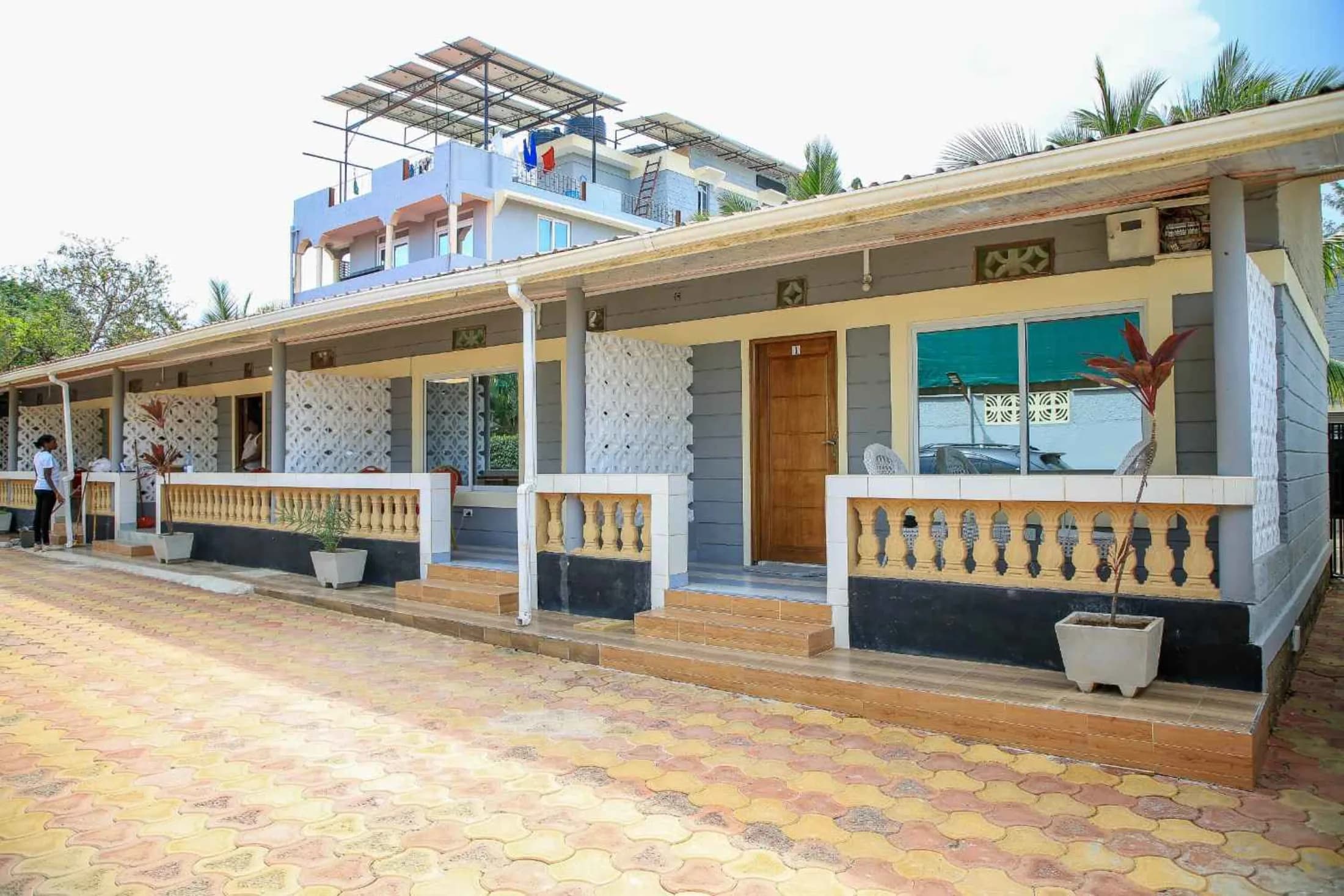 Lemach Hotel courtyard and guest rooms in Kilifi County
